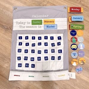 Pottery Barn felt learning calendar
